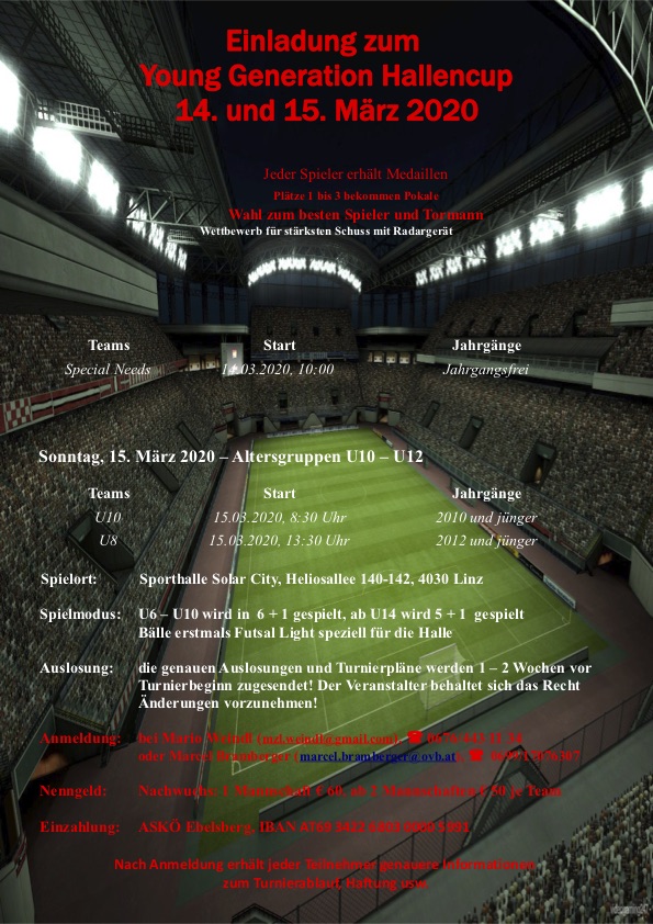 Einladung Hallencup 2020 Maerz