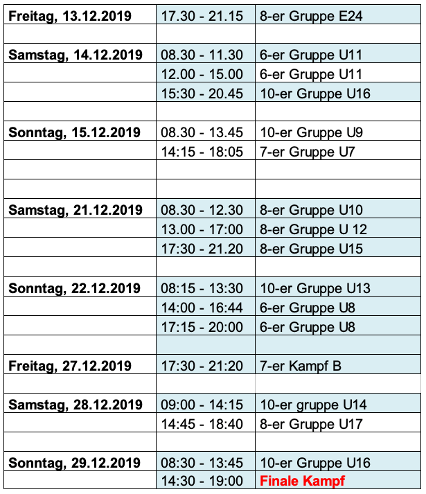 hallencup spielplan