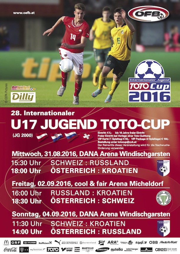 Internationaler U17 Jugend Totocup 2016 in Windischgarsten und Micheldorf