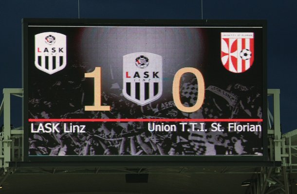 Der Endstand zwischen LASK und Union St. Florian 1:0